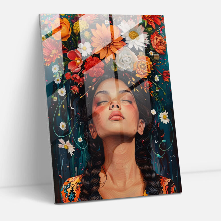 Frida Kahlo Stilinde Cam Tablo Sanatı - Frida Kahlo Eserleri Büyülü Gerçeklik Cam Tablo Sanatı