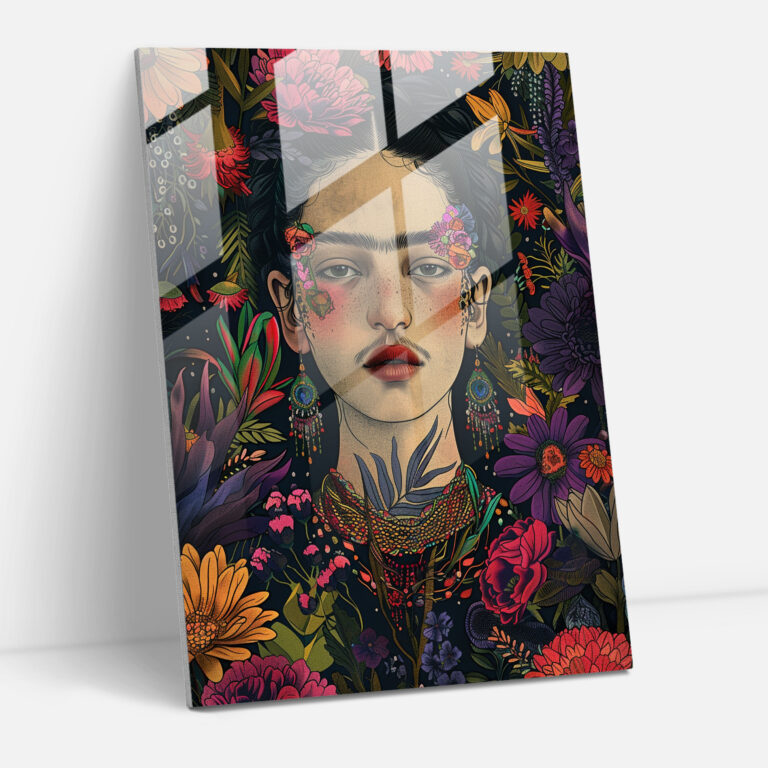 Frida Kahlo Tarzı Cam Duvar Sanatı - Frida Kahlo Eserleri Cam Sanatı Frida Kahlo Tarzı Duvar Sanatı