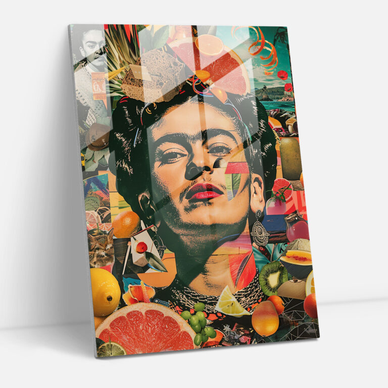 Frida Kahlo Tarzı Cam Tablo - Frida Kahlo Eserleri Modern Sanat