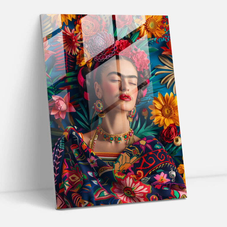 Frida Kahlo Tarzı Cam Duvar Sanatı - Frida Kahlo Eserleri Duvar Dekorasyonu Cam Sanatı Cam Duvar Sanatı