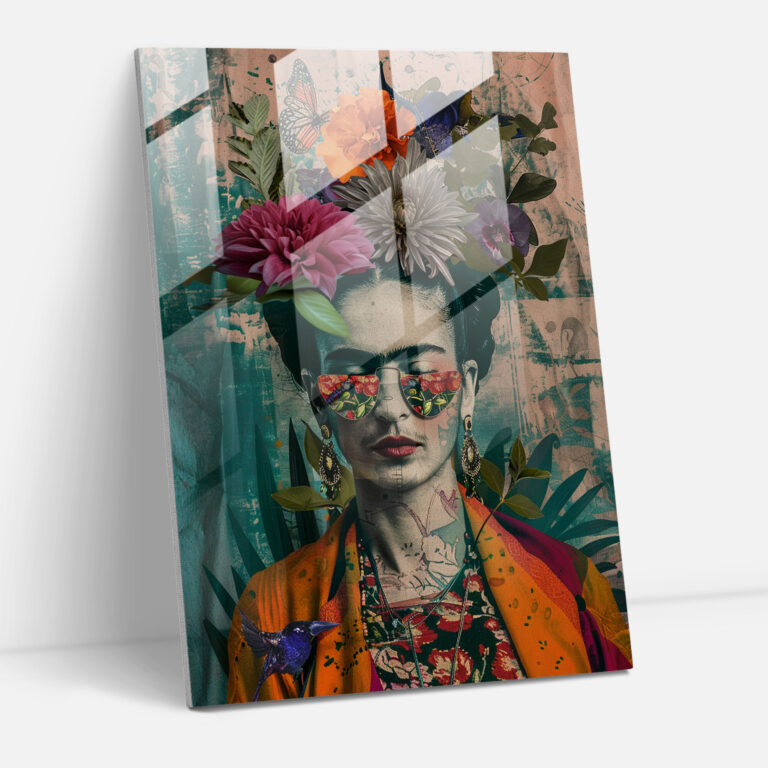 Frida Kahlo Tarzı Ev Dekorasyonu - Frida Kahlo Eserleri Cam Tablo Ev Dekorasyonu Modern Sanat