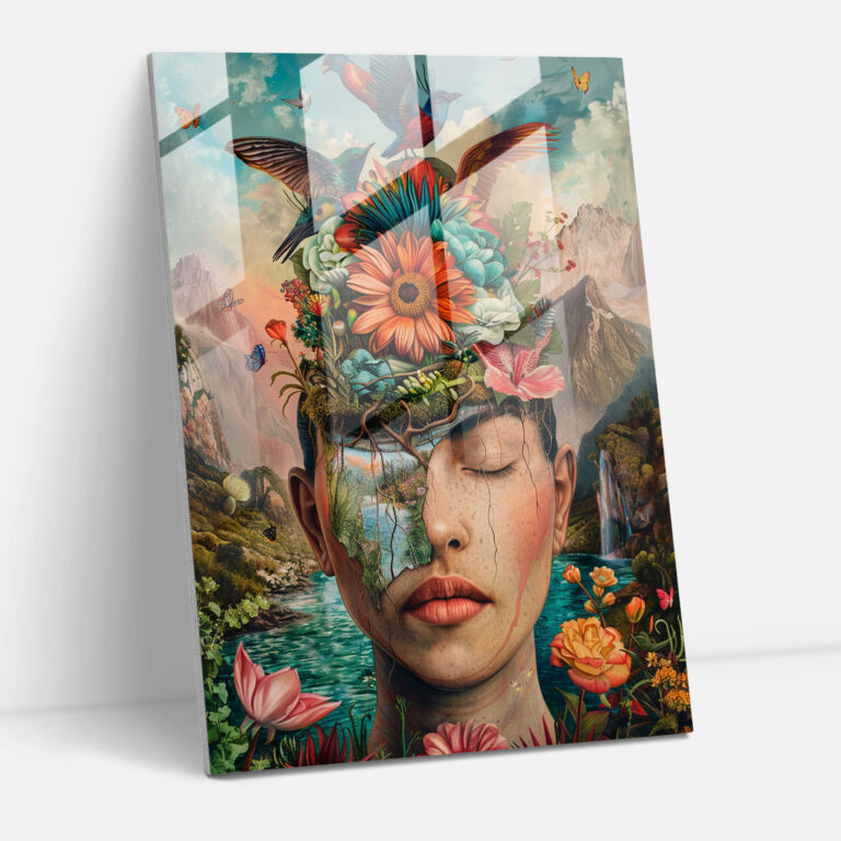Frida Kahlo Stili Cam Sanatı - Frida Kahlo Eserleri Modern Sanat Cam Sanatı