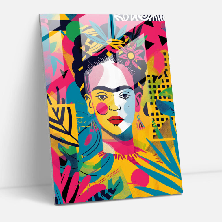 Frida Kahlo Tarzı Modern Sanat - Frida Kahlo Eserleri Frida Kahlo Tarzı Modern Sanat Cam Tablo