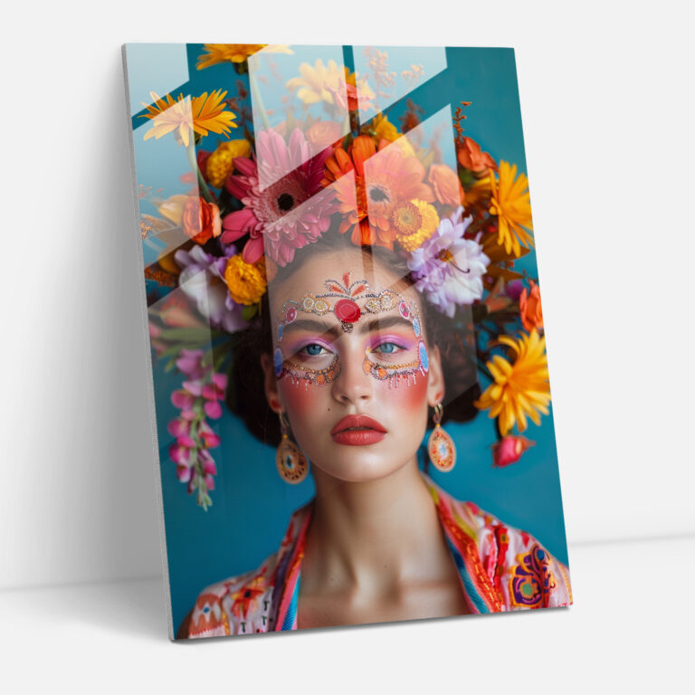 Frida Kahlo Tarzı Modern Sanat - Frida Kahlo Eserleri Ev Dekorasyonu Duvar Dekorasyonu Cam Tablo Sanatı