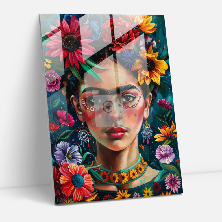 Frida Kahlo Tarzı Cam Tablo - Frida Kahlo Eserleri Duvar Dekorasyonu Ev Dekorasyonu