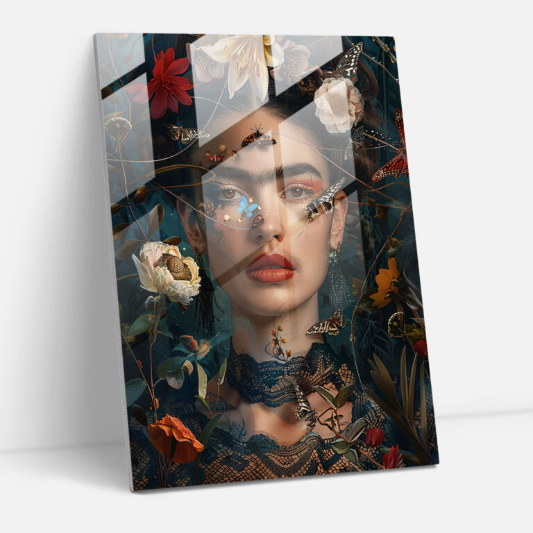 Frida Kahlo Tarzı Cam Tablo Baskısı - Frida Kahlo Eserleri Ev Dekorasyonu için Frida Kahlo Tarzı Cam Tablo