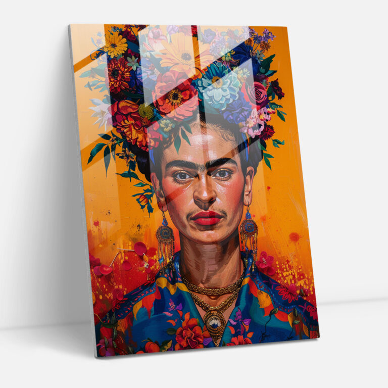 Frida Kahlo Tarzı Duvar Dekorasyonu - Canlı Renklerle Frida Kahlo Eserleri Cam Tablo