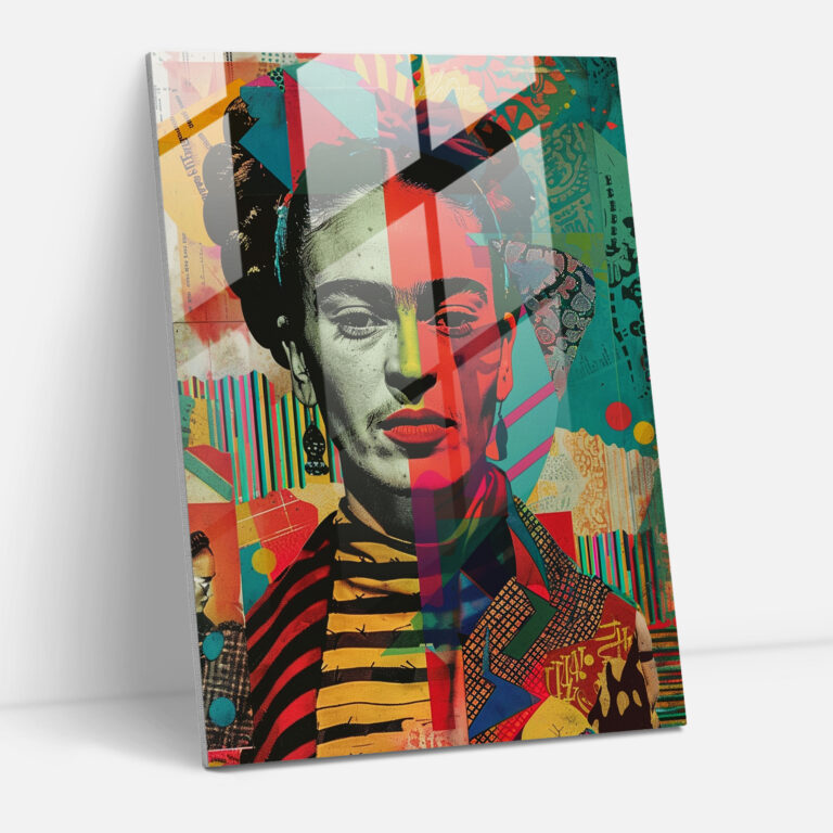 Frida Kahlo Stili Cam Sanatı - Frida Kahlo Eserleri Sürrealist Öz Portre Duvar Dekorasyonu Ev Dekorasyonu
