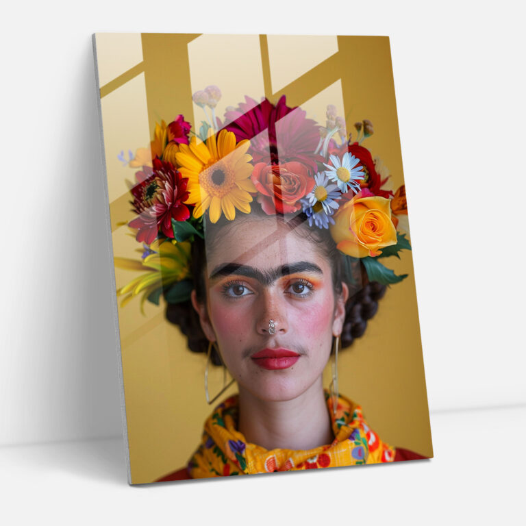 Frida Kahlo Tarzı Cam Tablo - Frida Kahlo Eserleri Modern Sanat Cam Sanatı