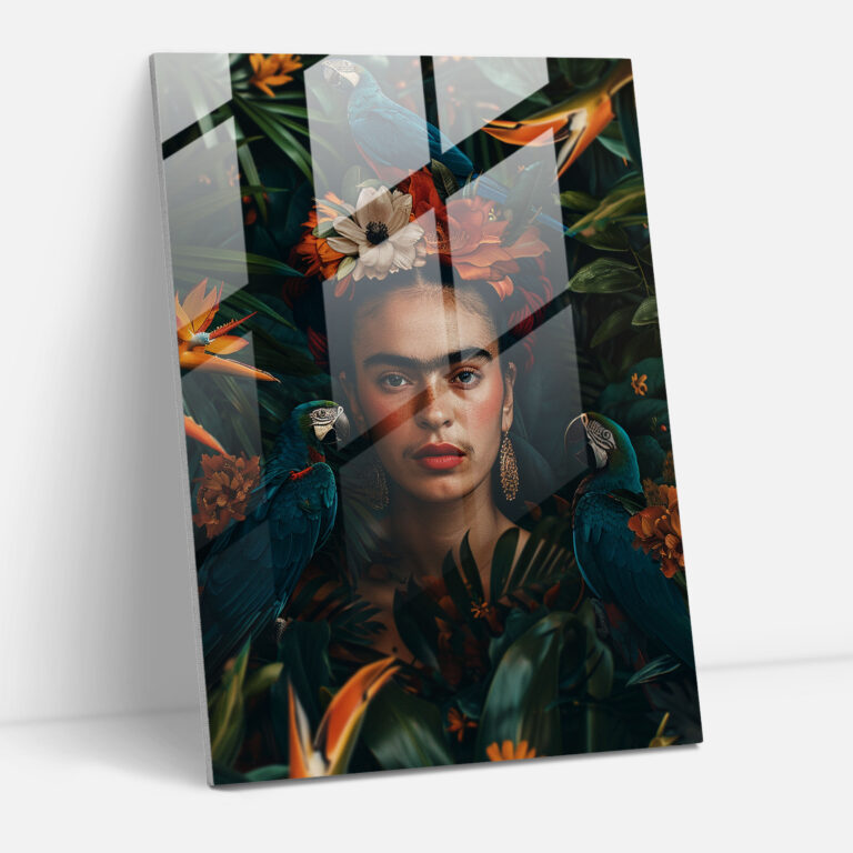 Frida Kahlo Tarzı Cam Duvar Sanatı - Frida Kahlo Eserleri Modern Sanat Cam Sanatı Duvar Dekorasyonu