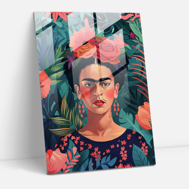 Frida Kahlo Stili Ev Dekorasyonu - Frida Kahlo Eserleri Duvar Dekorasyonu Cam Tablo Frida Kahlo Tarzı