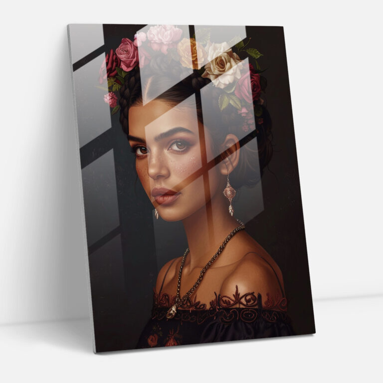 Frida Kahlo Tarzı Cam Tablo - Frida Kahlo Eserleri Modern Sanat Cam Tablo Frida Kahlo Tarzı