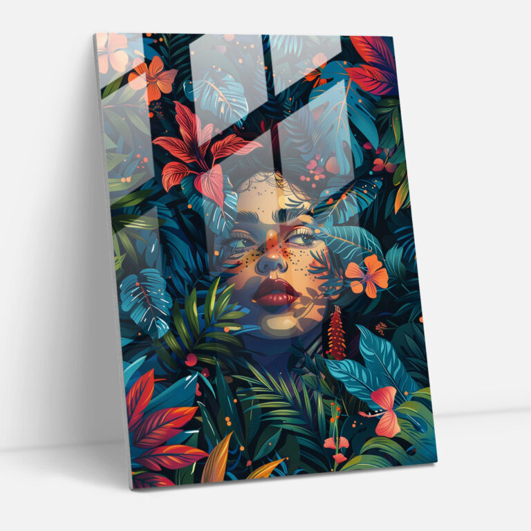 Frida Kahlo Tarzı Cam Sanat - Frida Kahlo Eserleri Cam Sanat Duvar Dekorasyonu