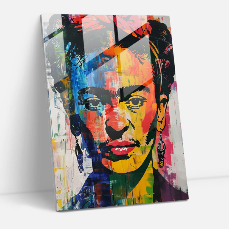 Frida Kahlo Stili Cam Sanatı - Frida Kahlo Eserleri İfade Edici Cam Sanatı Kendi Portresi