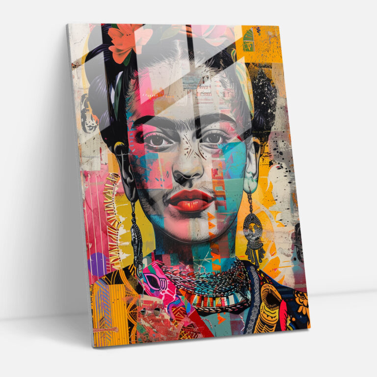 Frida Kahlo Tarzı Modern Sanat - Frida Kahlo Eserleri Kültürel Referanslar Frida Kahlo Tarzı Cam Tablo