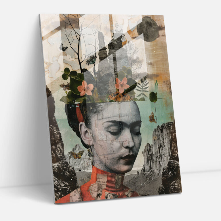 Frida Kahlo Tarzı Cam Duvar Sanatı - Frida Kahlo Eserleri Cam Duvar Sanatı Simgesel Unsurlar