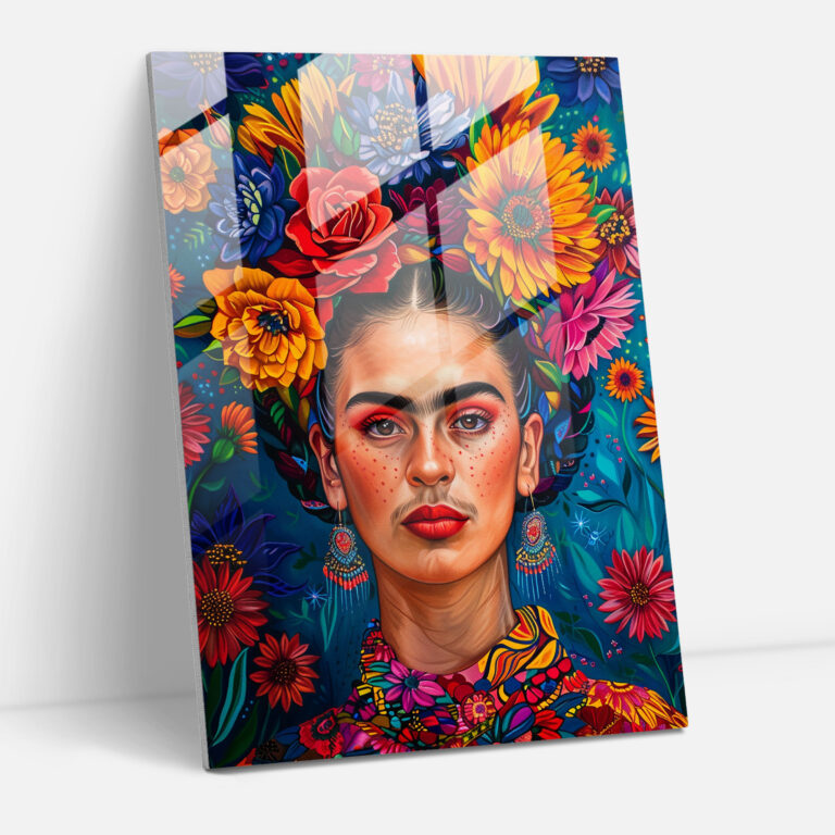Frida Kahlo Stili Ev Dekorasyonu - Frida Kahlo Eserleri Ev Dekorasyonu Cam Tablo Bir Kadın Portresi
