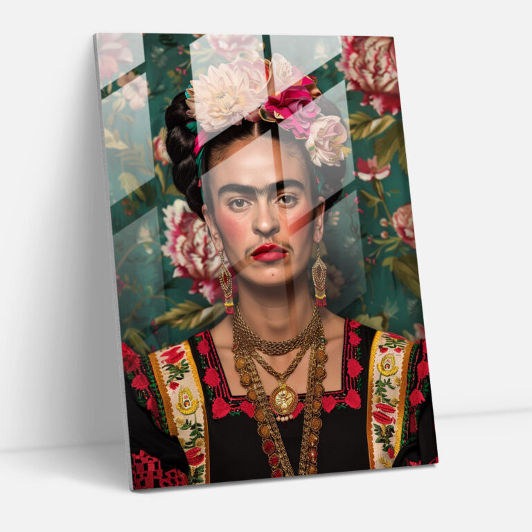 Frida Kahlo Tarzı Duvar Dekorasyonu - Frida Kahlo Eserleri Cam Tablo Duvar Dekorasyonu