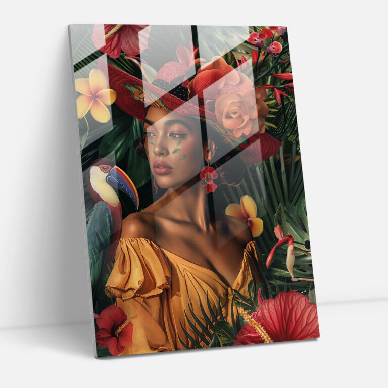 Frida Kahlo Tarzı Cam Tablo Sanatı - Frida Kahlo Eserleri Duvar Dekorasyonu Ev Dekorasyonu Cam Tablo