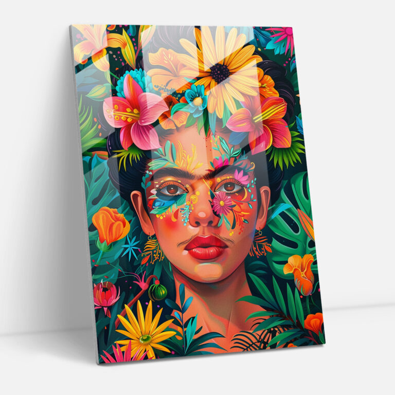 Frida Kahlo Tarzı Cam Tablo - Frida Kahlo Eserleri Cam Tablo Modern Sanat
