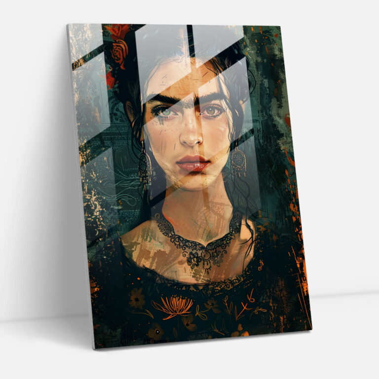 Frida Kahlo Tarzı Cam Sanatı - Frida Kahlo Eserleri Ev Dekorasyonu Modern Sanat