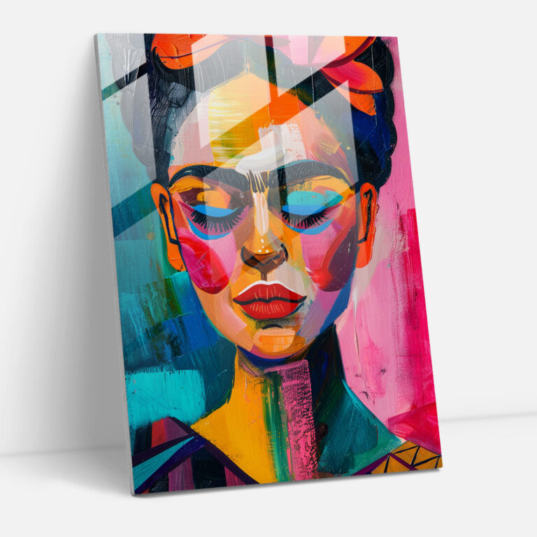 Frida Kahlo Stil Modern Sanat - Frida Kahlo Eserleri Cam Tablo Sanatı Ev Dekorasyonu Modern Sanat