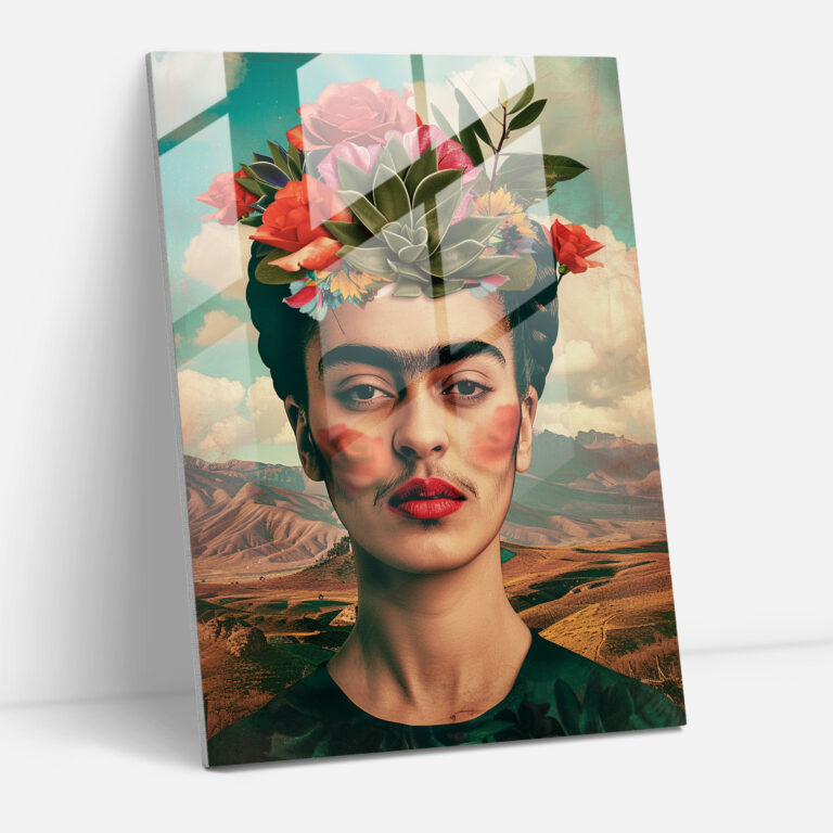 Frida Kahlo Tarzı Cam Duvar Sanatı - Frida Kahlo Eserleri Modern Sanat Cam Duvar Sanatı