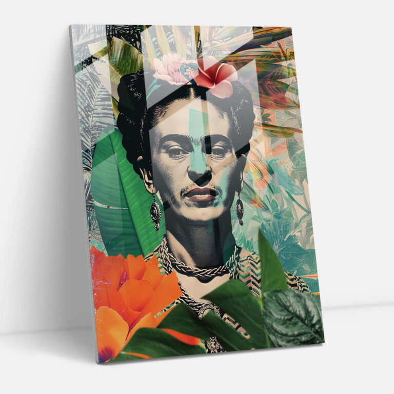 Frida Kahlo Stili Cam Duvar Sanatı - Frida Kahlo Eserleri Duvar Dekorasyonu Modern Sanat