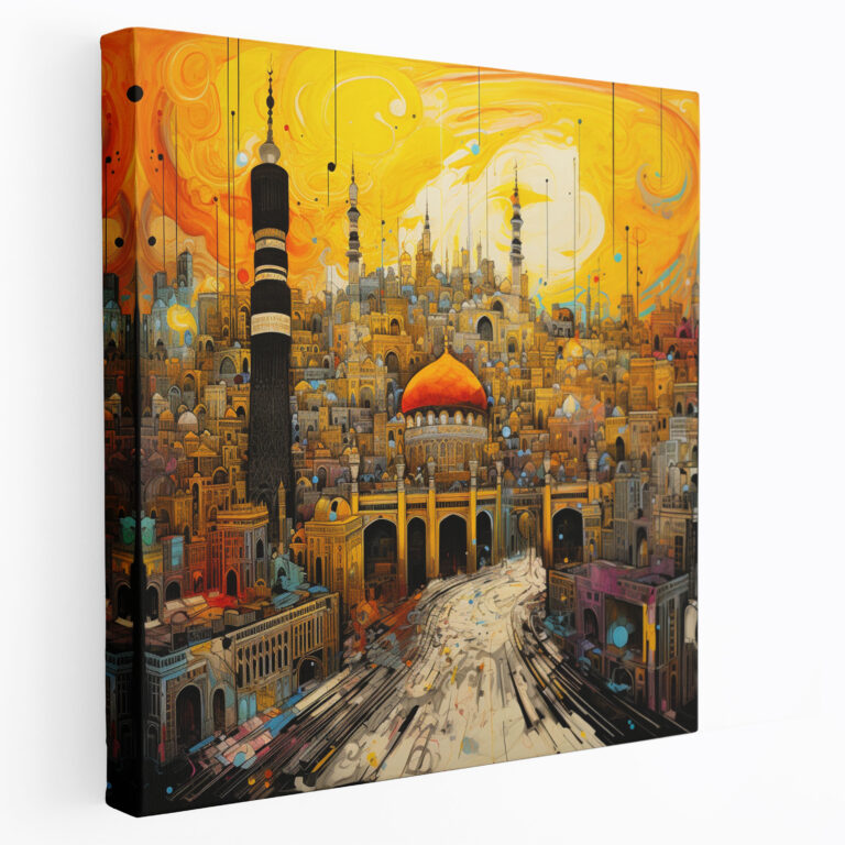 Kaaba Kanvas Tablo - Mecca Duvar Dekorasyonu Kanvas Duvar Sanatı