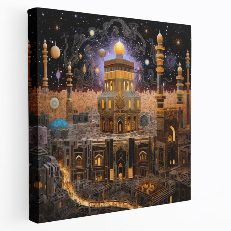 Kaaba Mosaic Sanat Kanvas Tablo - Duvar Dekorasyonu