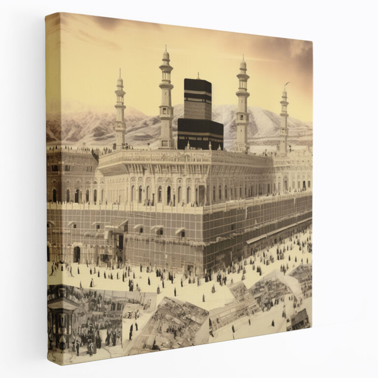 Kaaba Duvar Dekorasyonu - Vintage Fotoğraf Koleksiyonu - Kanvas Tablo - Kaaba Tarihi Önem Koleksiyon