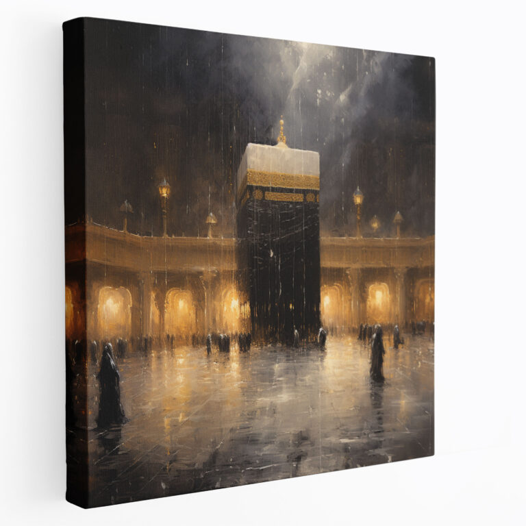 Kaaba Kanvas Tablo - Ev Dekorasyonu için Kaaba Kanvas Tablo Yumuşak Fırça Darbeleri