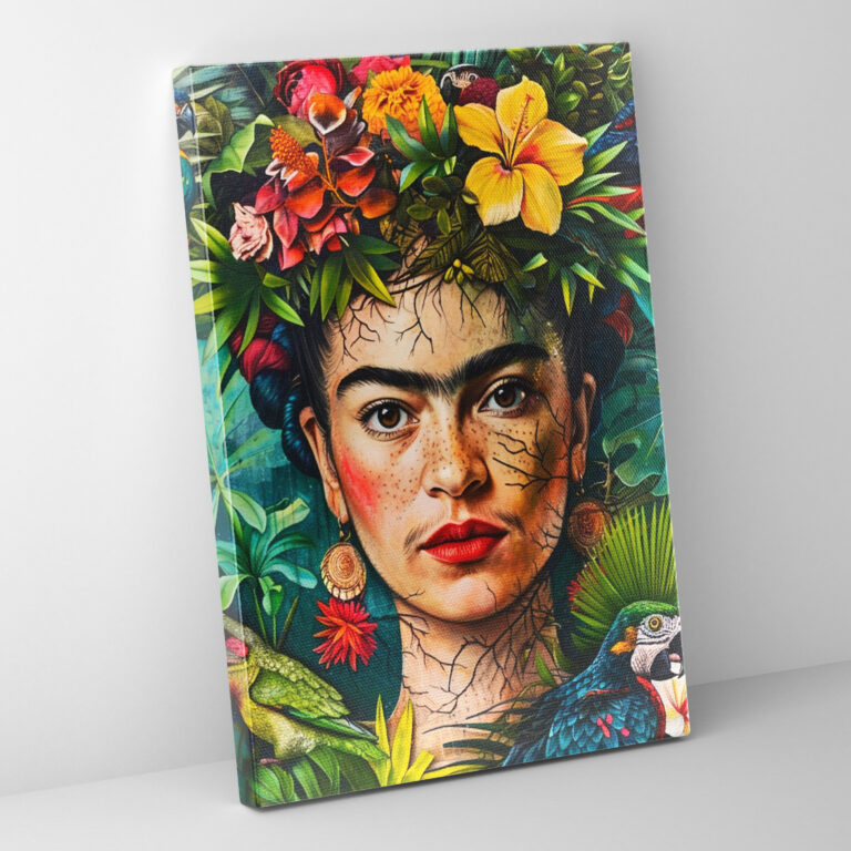 Frida Kahlo Tarzı Duvar Dekorasyonu - Frida Kahlo Duvar Sanatı Kanvas Tablo