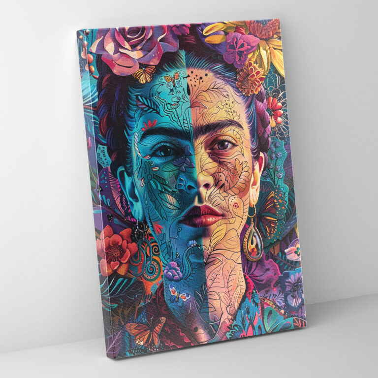 Canlı Frida Kahlo Tarzı Duvar Sanatı - Kanvas Tablo