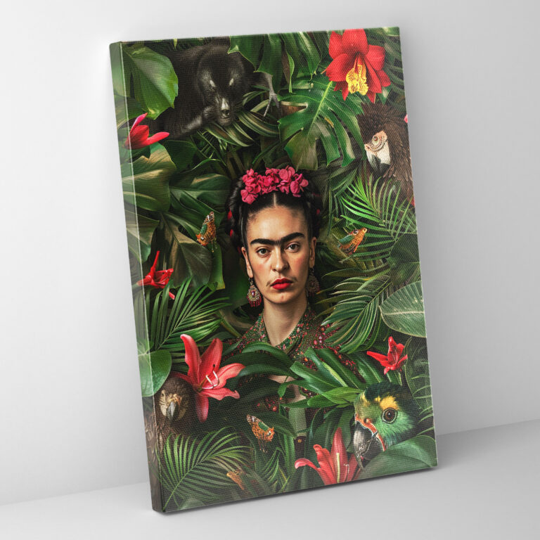Egzotik Frida Kahlo Tarzı Duvar Sanatı - Frida Kahlo Kanvas Tablo Duvar Dekorasyonu