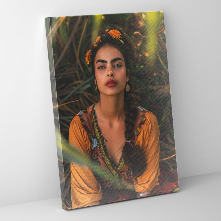 Frida Kahlo Stili Kanvas Tablo - Frida Kahlo Kanvas Ev Dekorasyonu