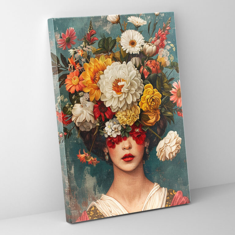 Frida Kahlo Tarzı Kanvas Tablo - Ev Dekorasyonu Duvar Sanatı