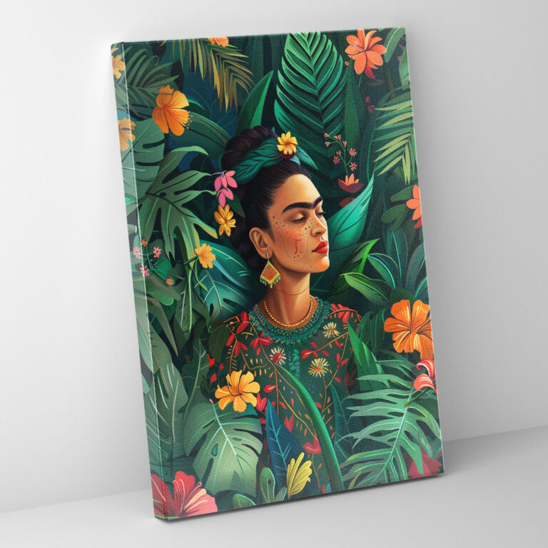 Frida Kahlo Tarzı Kanvas Tablo - Ev Dekorasyonu Kanvas