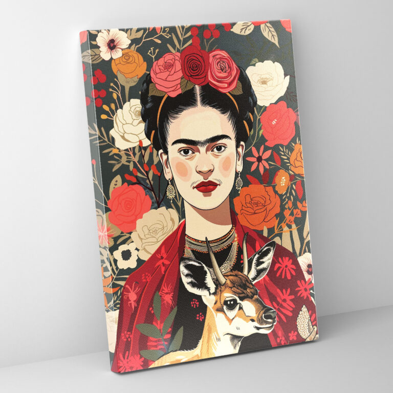 Frida Kahlo Tarzı Duvar Dekorasyonu - Frida Kahlo Duvar Dekorasyonu Kanvas Tablo Sanatı
