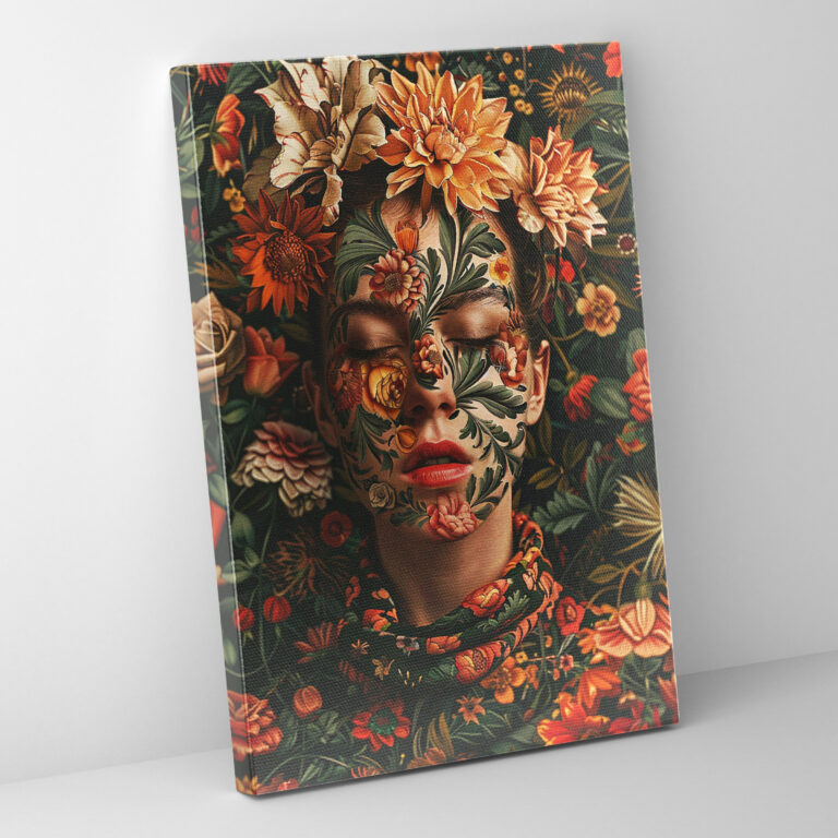 Frida Kahlo Tarzı Kanvas Tablo - Duvar Dekorasyonu