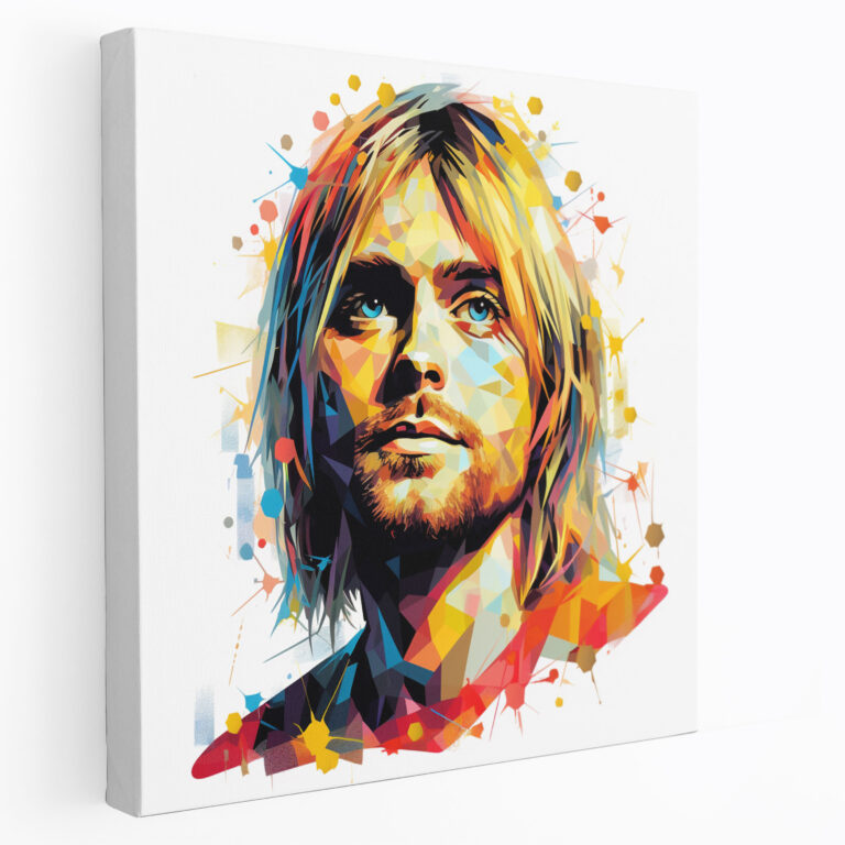 Kurt Cobain Cam Tablo - Stilize Pop Sanat - Kurt Cobain Cam Duvar Sanatı Pop Sanat Tablosu
