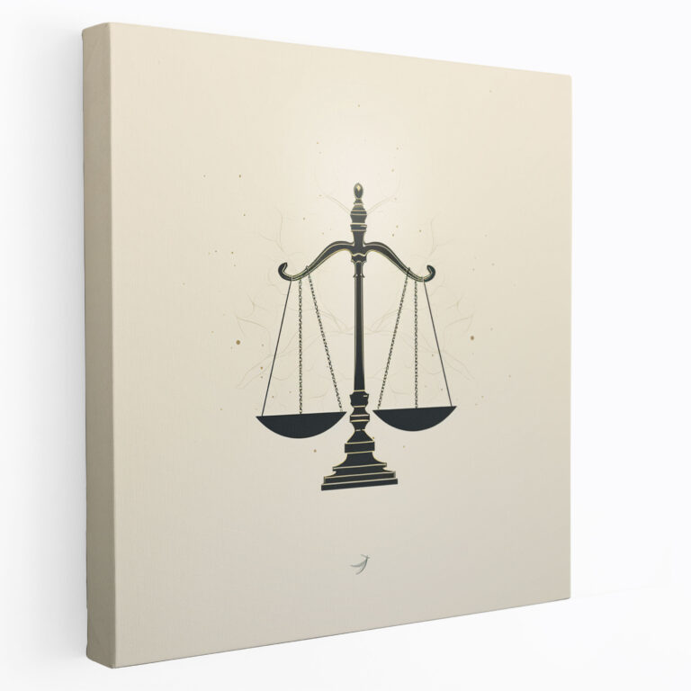 Adalet Denge Kanvas Tablo - Hukuk Minimalist Duvar Sanatı