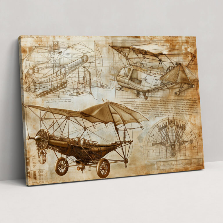 Leonardo Da Vinci'nin Buluşları Kanvas Tablosu - Duvar Sanatı