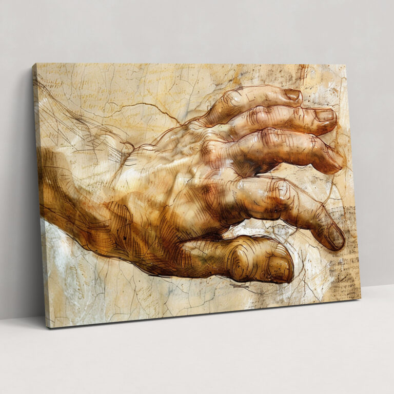 Leonardo Da Vinci Kanvas Tablo - Ellerin Detaylı İncelemesi - Ev Dekorasyonu