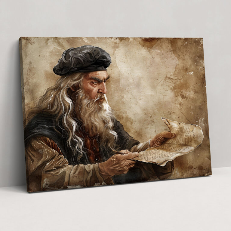 Unutulmaz Dahi Leonardo Da Vinci Kanvas Tablo - Leonardo Da Vinci Kanvas Tablo Duvar Sanatı