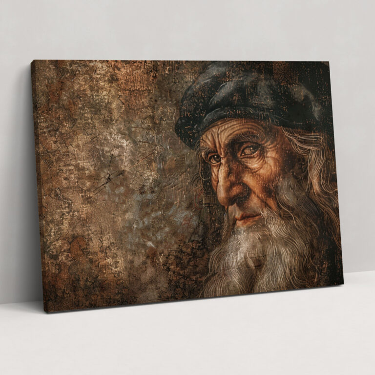 Gizemli Adam Duvar Dekorasyonu - Leonardo Da Vinci Kanvas Tablo Ev Dekorasyonu Duvar Sanatı