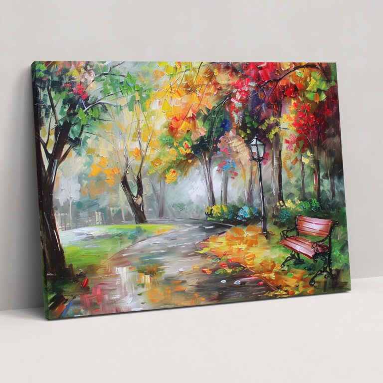 Leonid Afremov Park Kanvas Tablo - Sanatçı Leonid Afremov'un eserleriyle evinize renk katın
