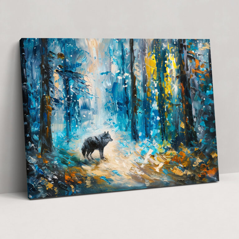 Leonid Afremov Kanvas Tablo Mistik Kurt Duvar Dekorasyonu - Leonid Afremov Kanvas Duvar Sanatı
