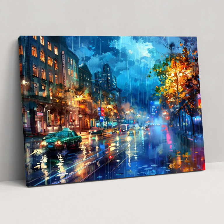 Leonid Afremov Şehir Yansımaları Kanvas Tablo - Leonid Afremov Kanvas Tablo Duvar Sanatı
