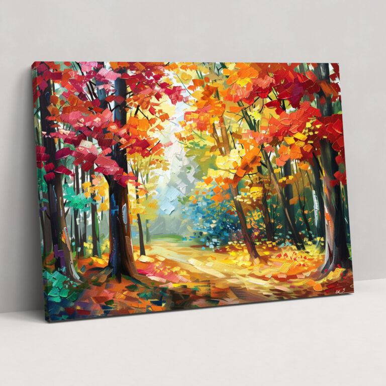 Leonid Afremov Sonbahar Ormanı Kanvas Tablo - Ev Dekorasyonu için Leonid Afremov Kanvas Tablo